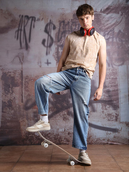 Hubberholme Men Cotton Washed Baggy Mid-Rise Jeans 11