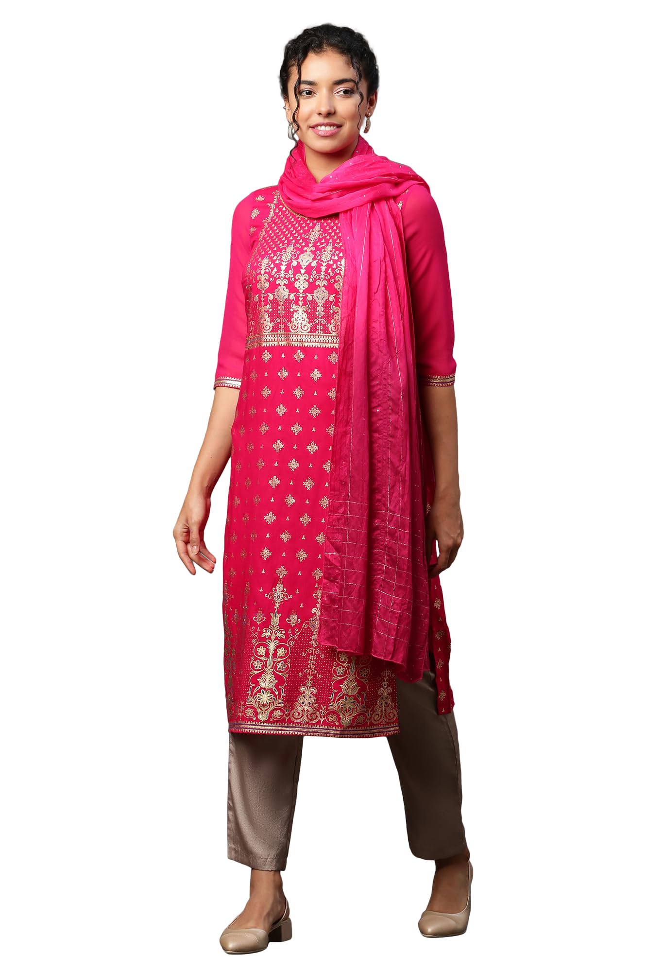 Aurelia Off White Printed Voile Dupatta (Size: Free Size)-24FEA80002-507752