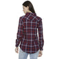 Campus Sutra Womens Red Tartan Plaid Button Up Regular Fit Shirt for Casual Wear | Spread Collar | Long Sleeves | Cotton Shirt