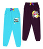 Kyda Kids Cotton Printed Regular Fit Track Pants For Girls (Pack Of 2)