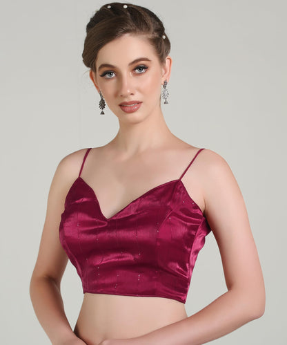 Pujia Mills Latest Collection of 2025 Indian Ethnic wear Spaghetti rama Color Stylish Readymade Choli Blouse