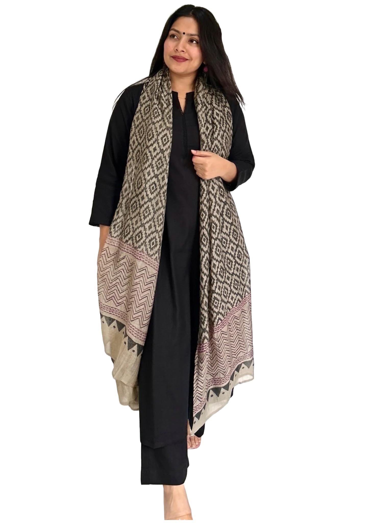 Gosriki WomenS Rayon Blend Straight Solid Kurta With Pant & Dupatta (Jamana Black-Gs_5Xl_Black_Xxxxx-Large)