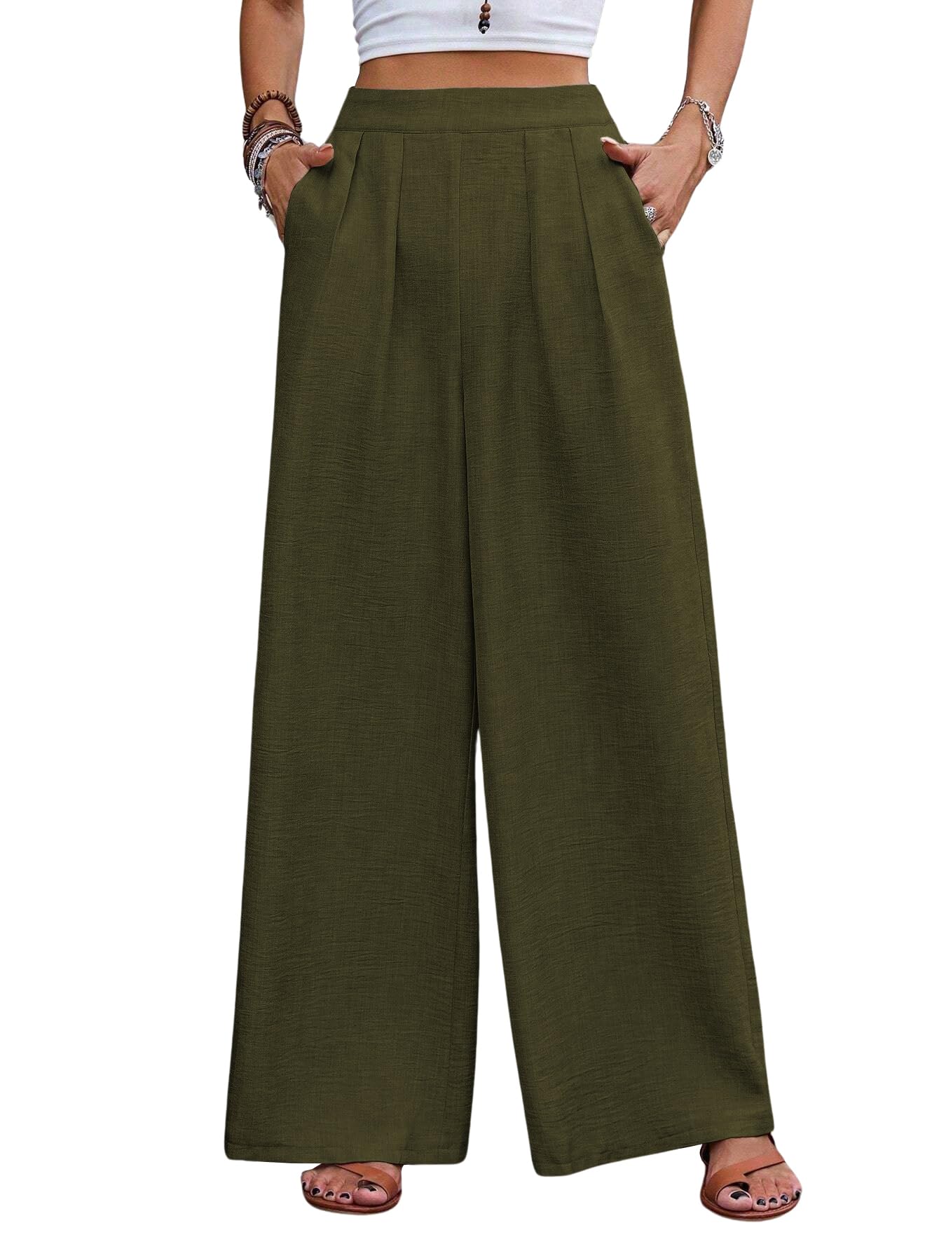 TOPLOT Trouser for Women || Loose Fit High-Waist Korean Pants || Formal Trouser for Woman || (Relaxed Fit || Casual) (Pleated-Pa