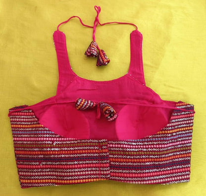 Pujia Mills Womens Sleeveless Readymade Saree Blouse Indian Ethnic Designer Stitched Womens Readymade Saree Blouse Sleeveless
