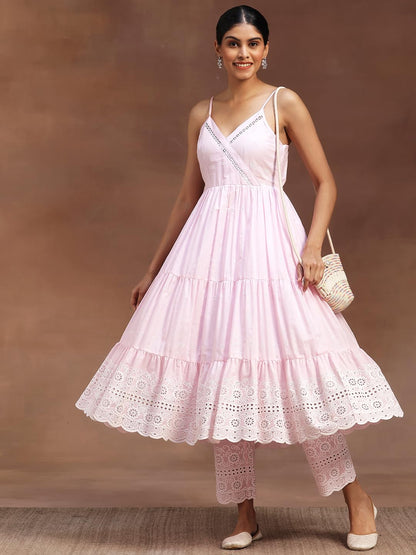 Libas WomenS Cotton Kurta Sets (35926_Pink