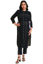 W for Woman Black Mock Vest Plus Size Kurta