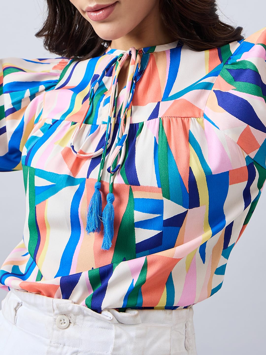 Style Quotient Women Printed Tie-up Top