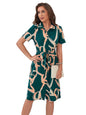 Shasmi WomenS & GirlS Dress For Women L One Piece Dress For Women L Beach Dress For Women, Solid Printed Tie Front Collared V