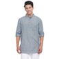 Fabindia Men Chinese Collar Short Kurta Cotton_Xs Blue