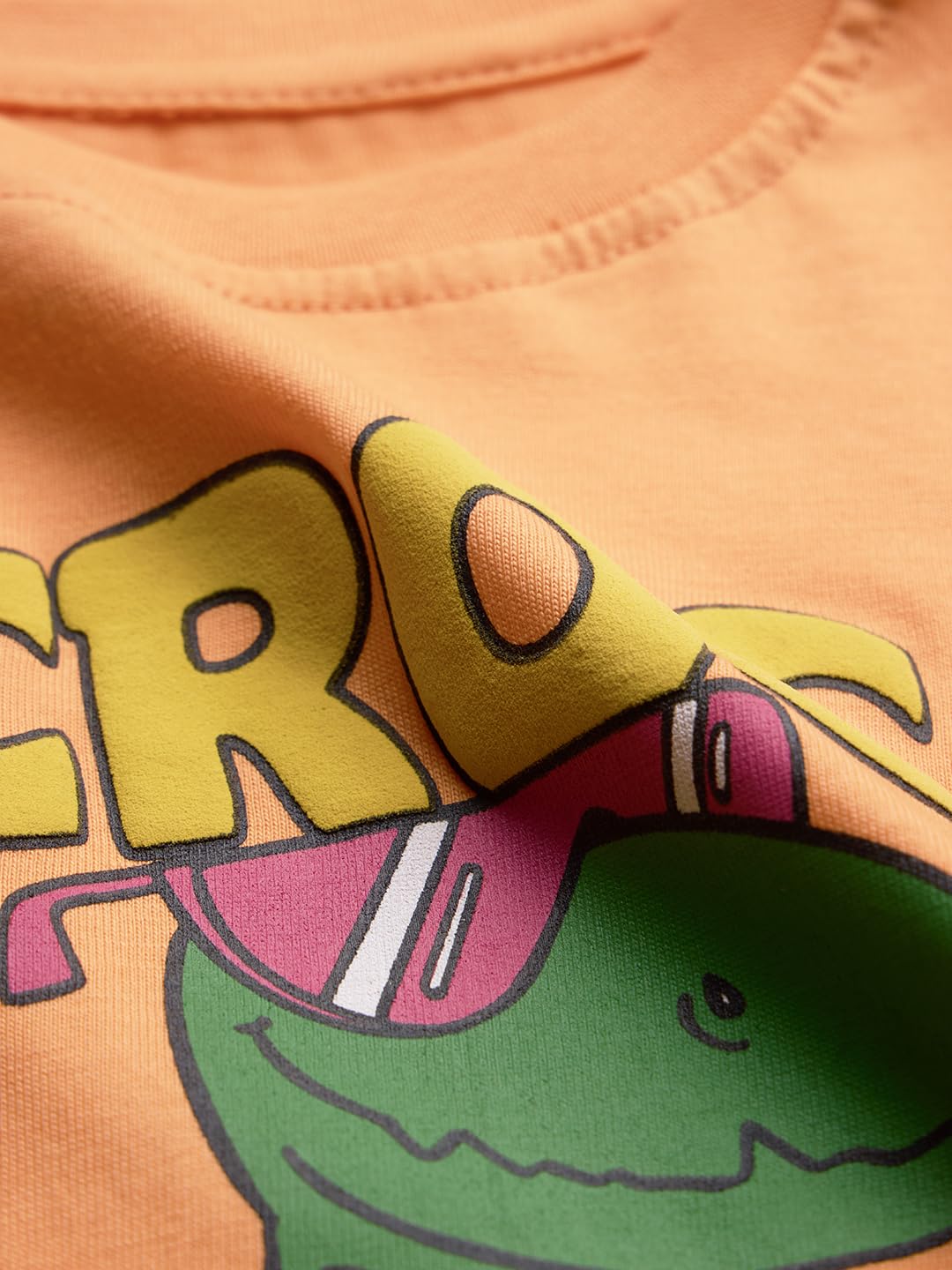 The Souled Store Originals : Croc Crew Boys Round Neck Multicolor Graphic Printed Cotton Half Sleeve T-Shirts