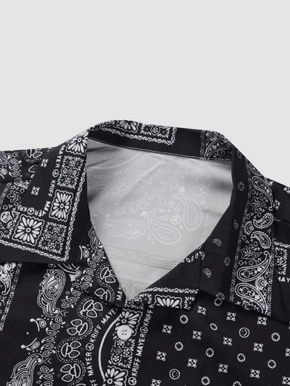 Leriya Fashion MenS Printed Regular Fit Shirt Black