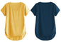 Fabricorn Combo Of Plain Mustard Yellow And Airforce Blue V- Neck Up And Down Cotton Tshirt For Women (Mustard Yellow And Airfor