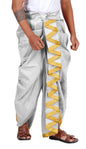 Prakasam Cotton MenS Colour Ready Dhoti With Zig Zag Self Design Border