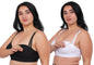 Fabme WomenS Cotton Wire Free Casual Nursing Bra (Pack Of 2) (Po2-Br_243_White, Black