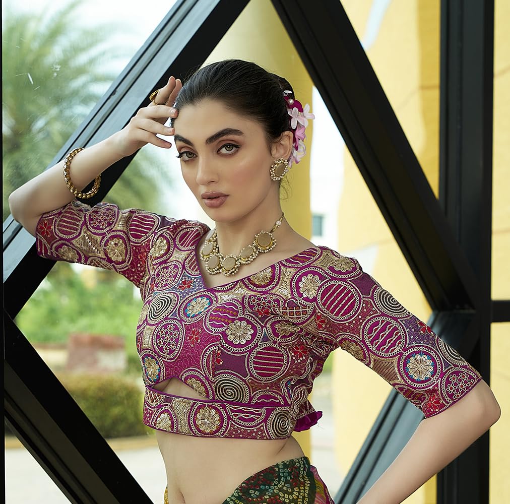 Pujia Mills WomenS Blouse Readymade Blouse Embroidery Multi Coding Gold Thread Blouses Handwork Wine Color Readymade Saree Blou