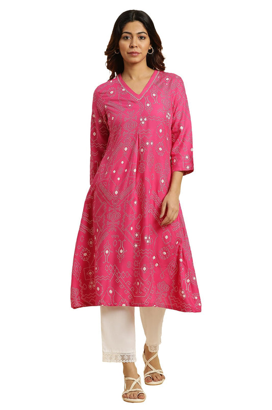 W for Woman Viscose A-line Women's Kurta