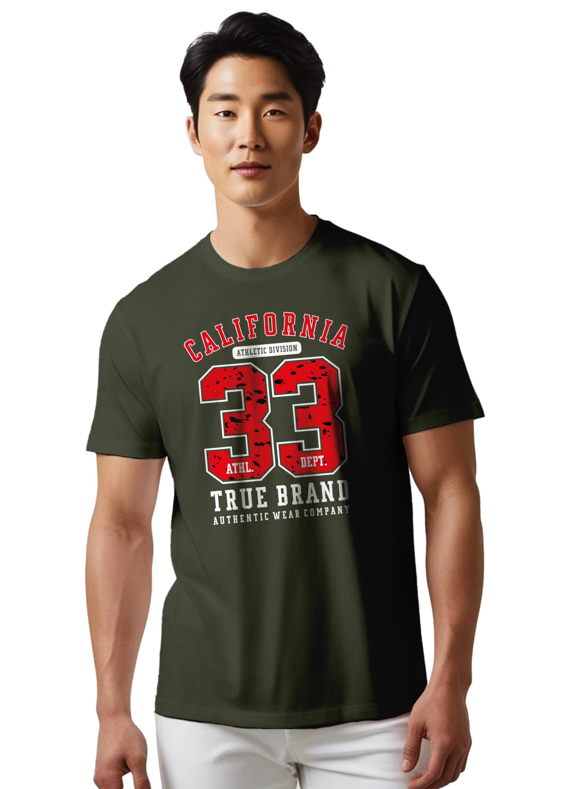 Peppyzone Mens Regular Fit T-Shirt (PZ-N-8372_Olive4