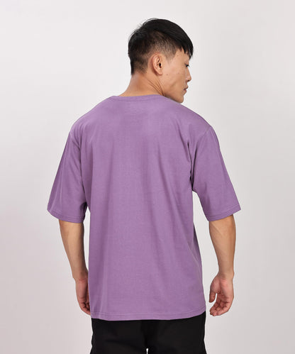 SHODOX Mens 100% Cotton Oversized Half Sleeve Tshirt for Men - Drop Shoulder Front and Back Printed Round Neck Tshirts, Relaxed