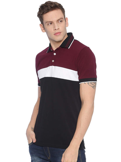 ADRO Premium Men's Polo Regular Fit T-Shirt (Burgundy, Medium)