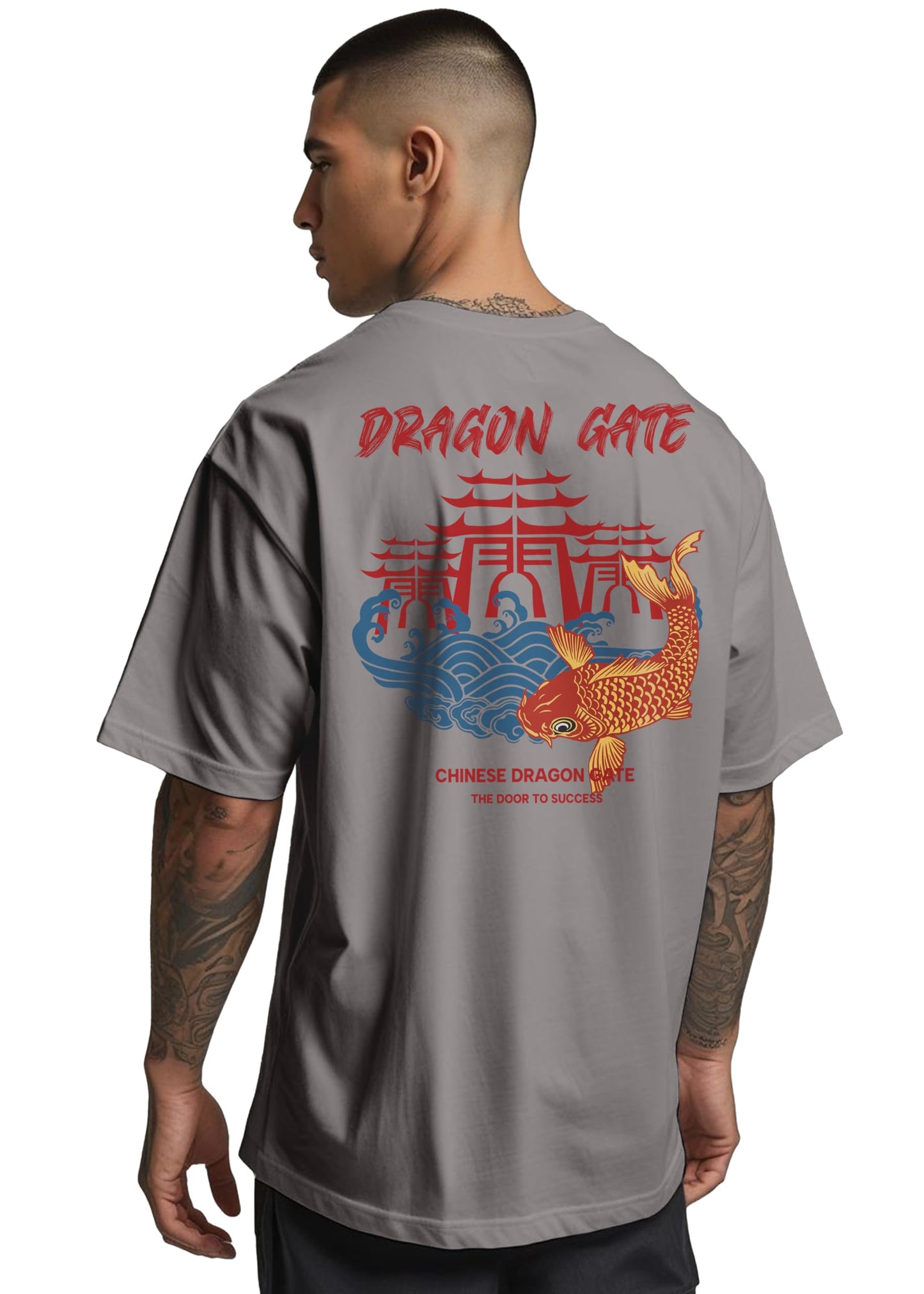 Peppyzone Mens Oversized Fit T-Shirt (PZ-OST-Trendy48_Grey