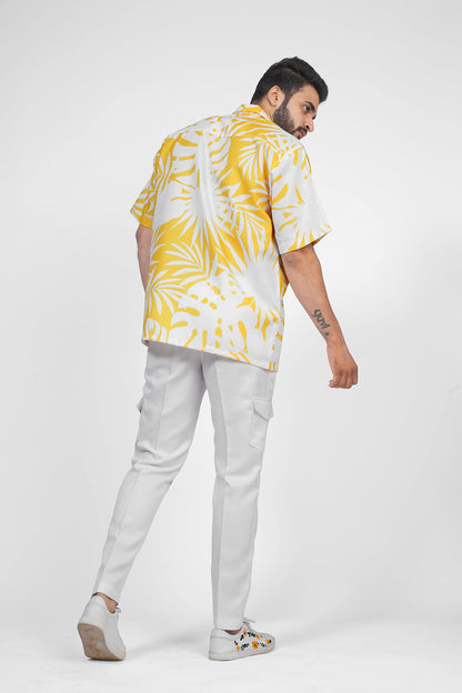 Brown Culture MenS Cotton Blend Abstract Print Shirt With Spread Collared Half Sleeves Standard Length And Button Down Closure