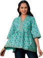 Libas WomenS Printed Aline Kurtis (26592_Turquoise