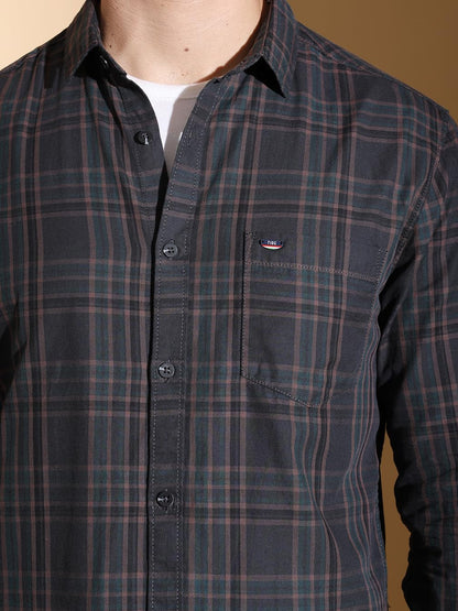 The Indian Garage Co Mens Slim Fit Shirt (0923-SHCHYD-21_Black