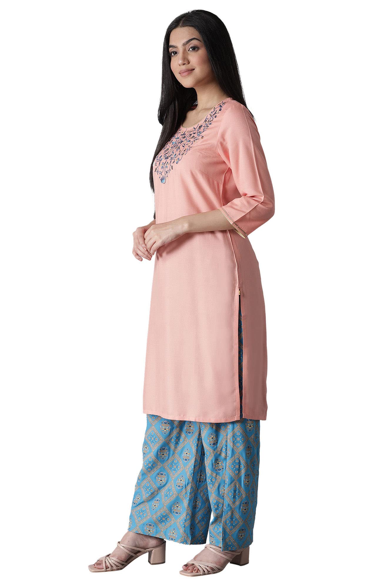 Aurelia Women's Rayon Kurta-Straight Palazzo