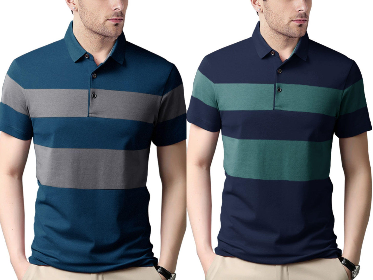 Nobel Monk MenS (Combo Pack Of 2) -Regular Fit Polo T Shirt |Half Sleeves |Collar Tshirts |Casual T-Shirt For Men
