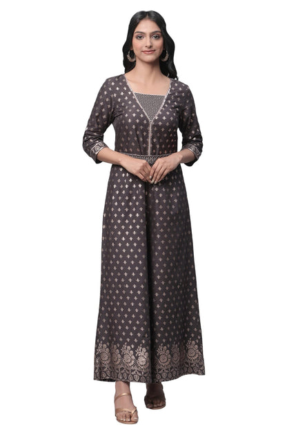 Black Zari Embroidered Festive Jumpsuit With Belt