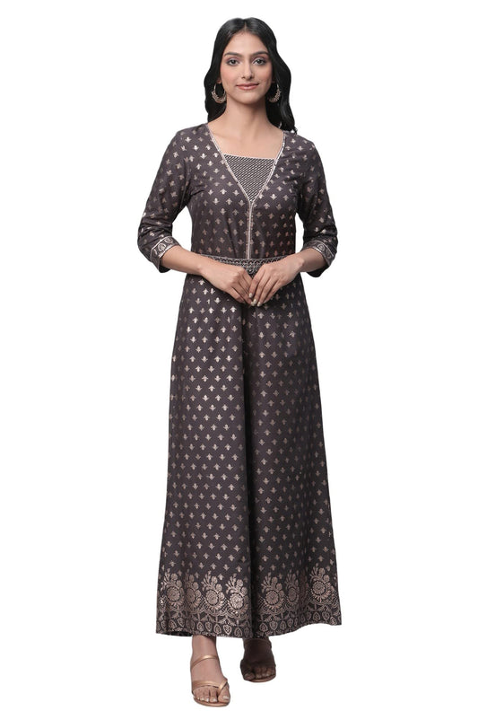 Black Zari Embroidered Festive Jumpsuit With Belt