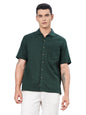Thomas Scott Mens | Stripes | Seer Sucker Fabric | Spread Collar | Half Sleeve | Casual | Shirts for Men Green