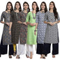 Pinkmint Festival Wear Printed Crepe KurtiS For WomenS Ll Ethnic Kurti Ll Comfortable Kurti (Pack Of 6)