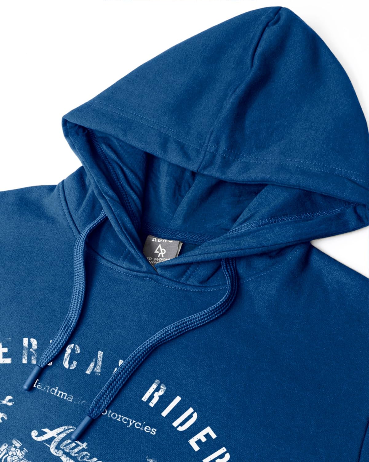 ADRO Men's Cotton Neck Hooded Sweatshirt (H24-AME-RB_Royal Blue