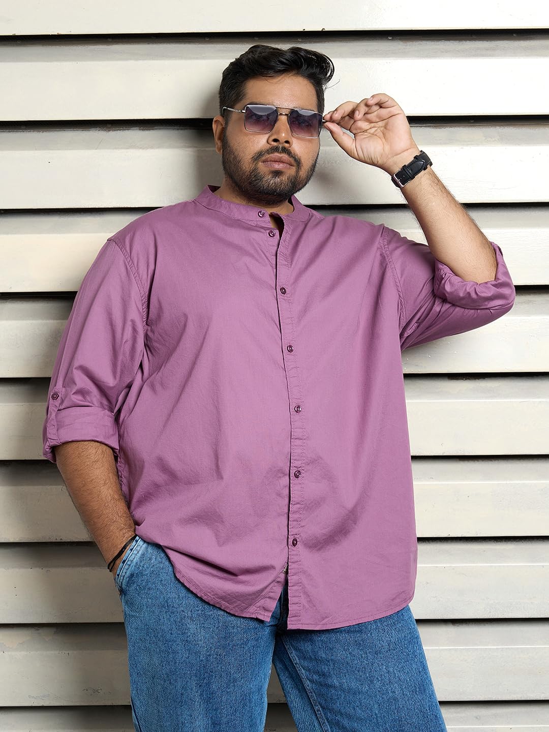High Star MenS Regular Fit Shirt (Hsmshs24F14_Purple