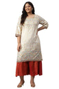 Aurelia Floral Polyester Round Neck Womens Kurta