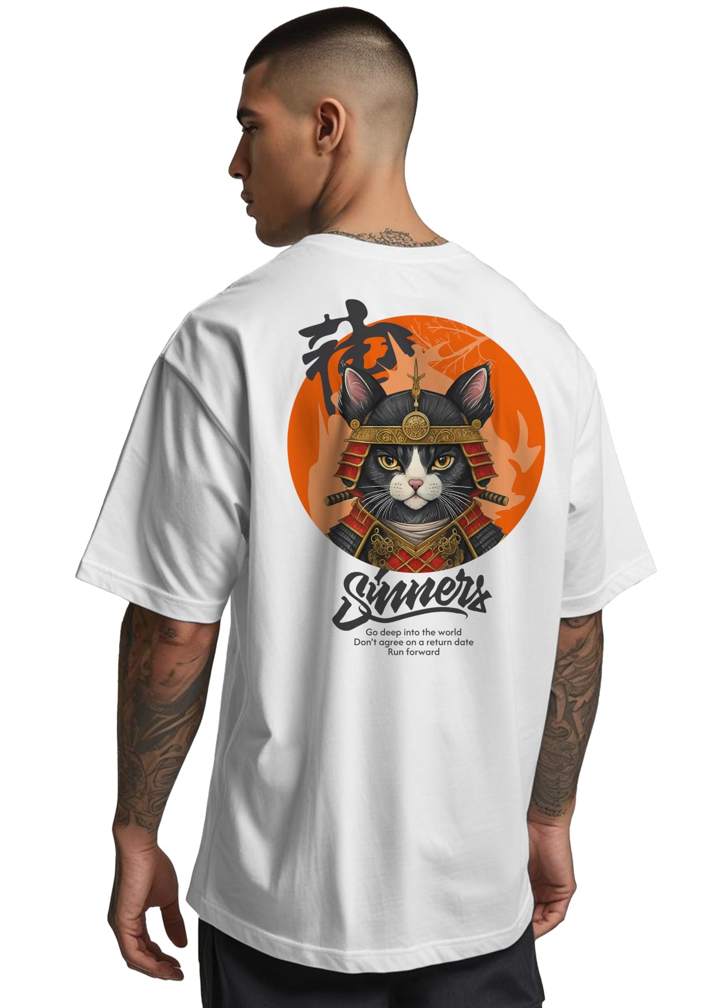 Peppyzone Mens Oversized Fit T-Shirt (PZ-OST-Trendy50_White