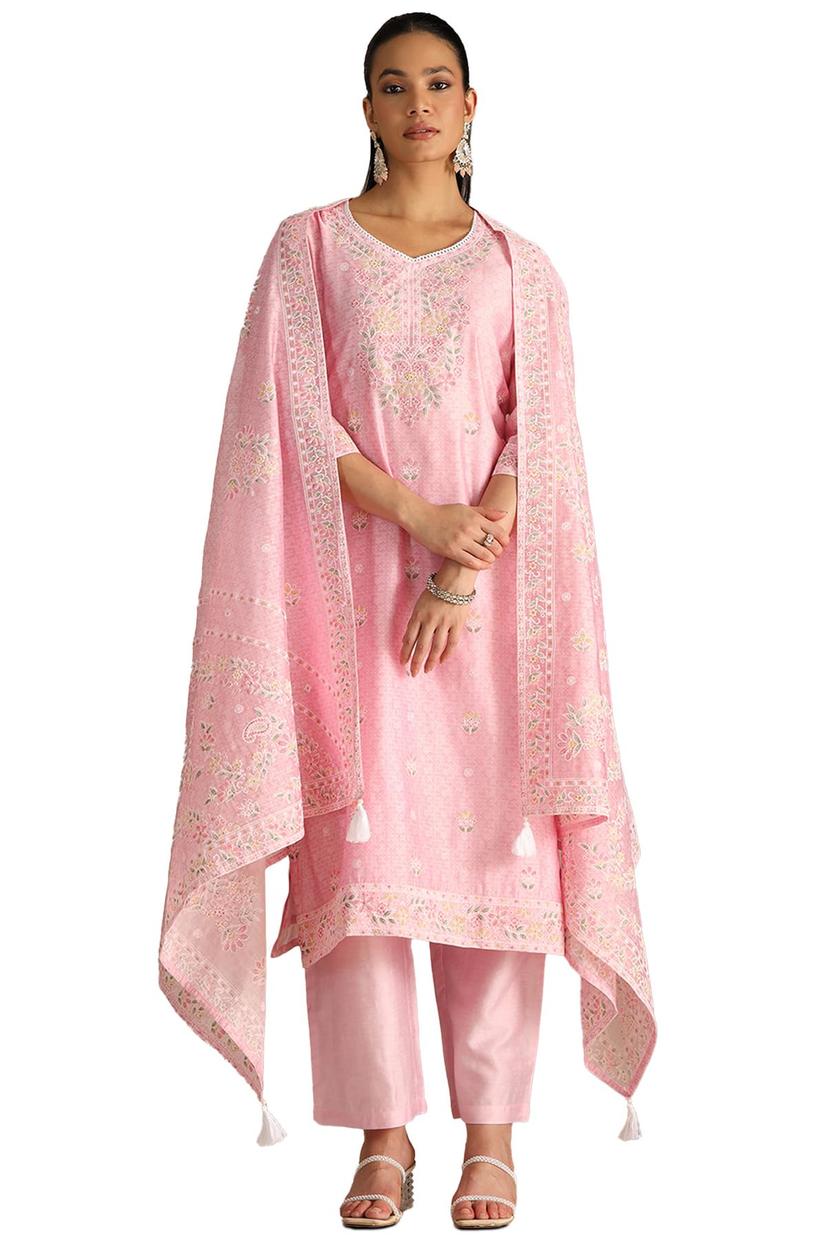 Soch Womens Chanderi Chudidar Set (EWS5CD21999_Pink