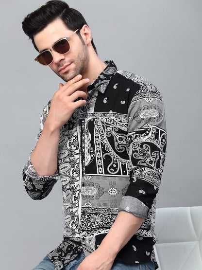 Rigo Rayon Printed Shirts for Men | Full Sleeves Hawaiian Regular Fit Mens Shirt | Casual Shirt | Beach | Party | Outing Wear S