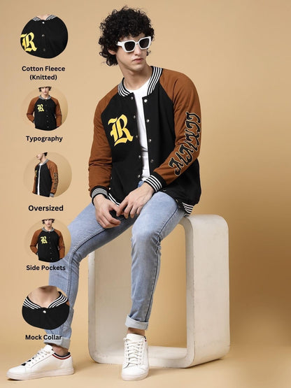 Rigo Varsity Jacket for Men | Streetwear Varsity Jacket | Puff Print Varsity Jacket | Oversized Varsity Jacket for Men