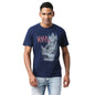 Pepe Jeans Mens Tresor Graphic Printed Indigo Tee, Indigo,L