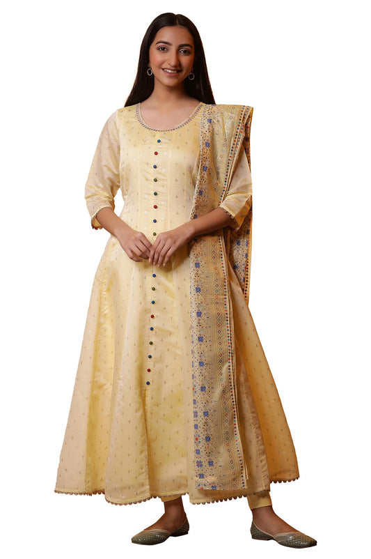 Aurelia Women's Floral Print Rayon Kurta Set with Tight & Dupatta