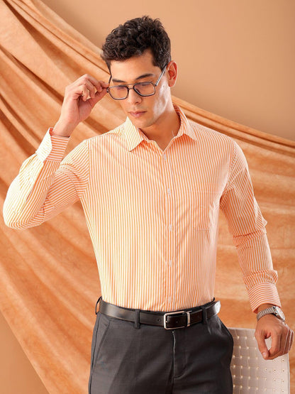 The Indian Garage Co Mens Slim Fit Shirt (0424-SHFRST-01-04_Orange
