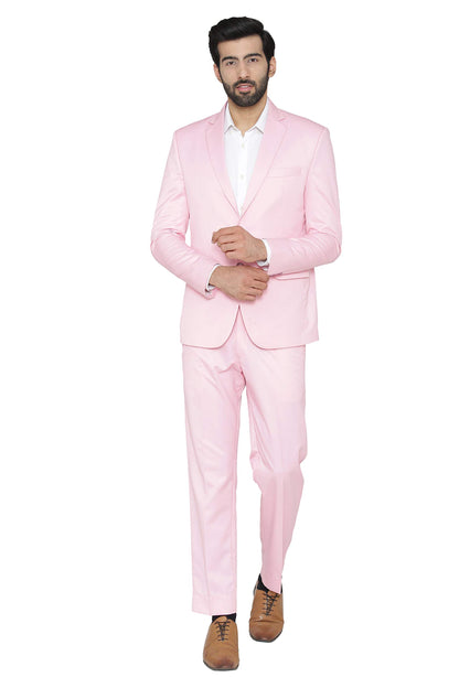 WINTAGE Mens Polyester Cotton and Evening 2 Pc Suit : Pink