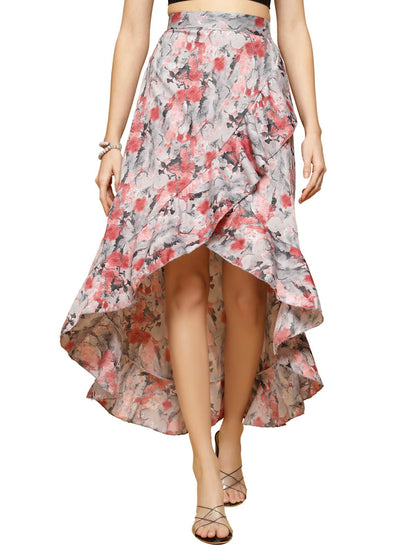 OOMPH! Long Skirts for Women Red - msk078