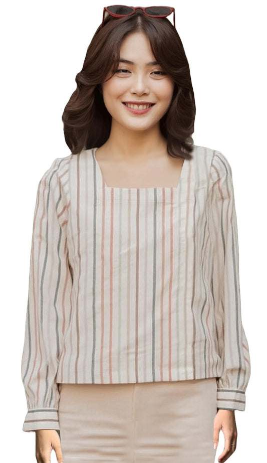 GoSriKi Womens Tunics Tops Rayon Viscose Printed Short Shirt for Women (DILMURAT Cream-GS_S_Cream_Small)