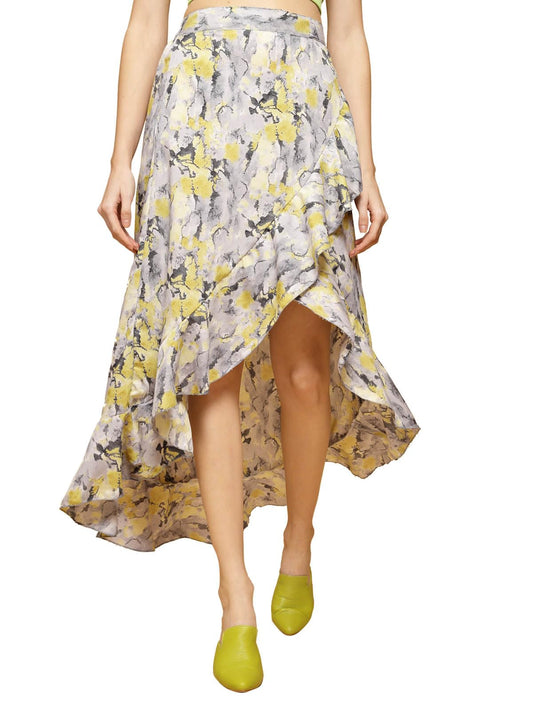 OOMPH! Long Skirts for Women Yellow - msk079