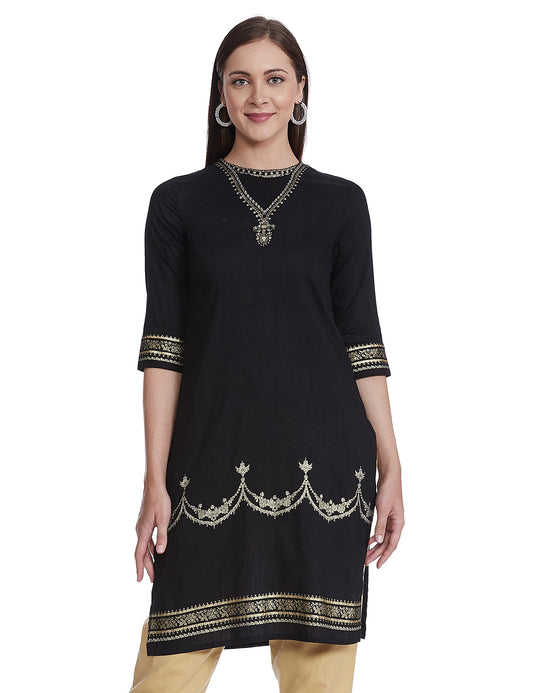 W for Woman Women's Rayon Regular Fit Classic Kurta