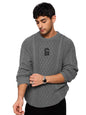 The Souled Store Cable Knit Pullover: Stone Grey Oversized Pullovers for Men and Boys