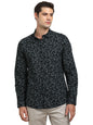 Turtle Men Cotton Linen Slim Fit Black Casual Shirt